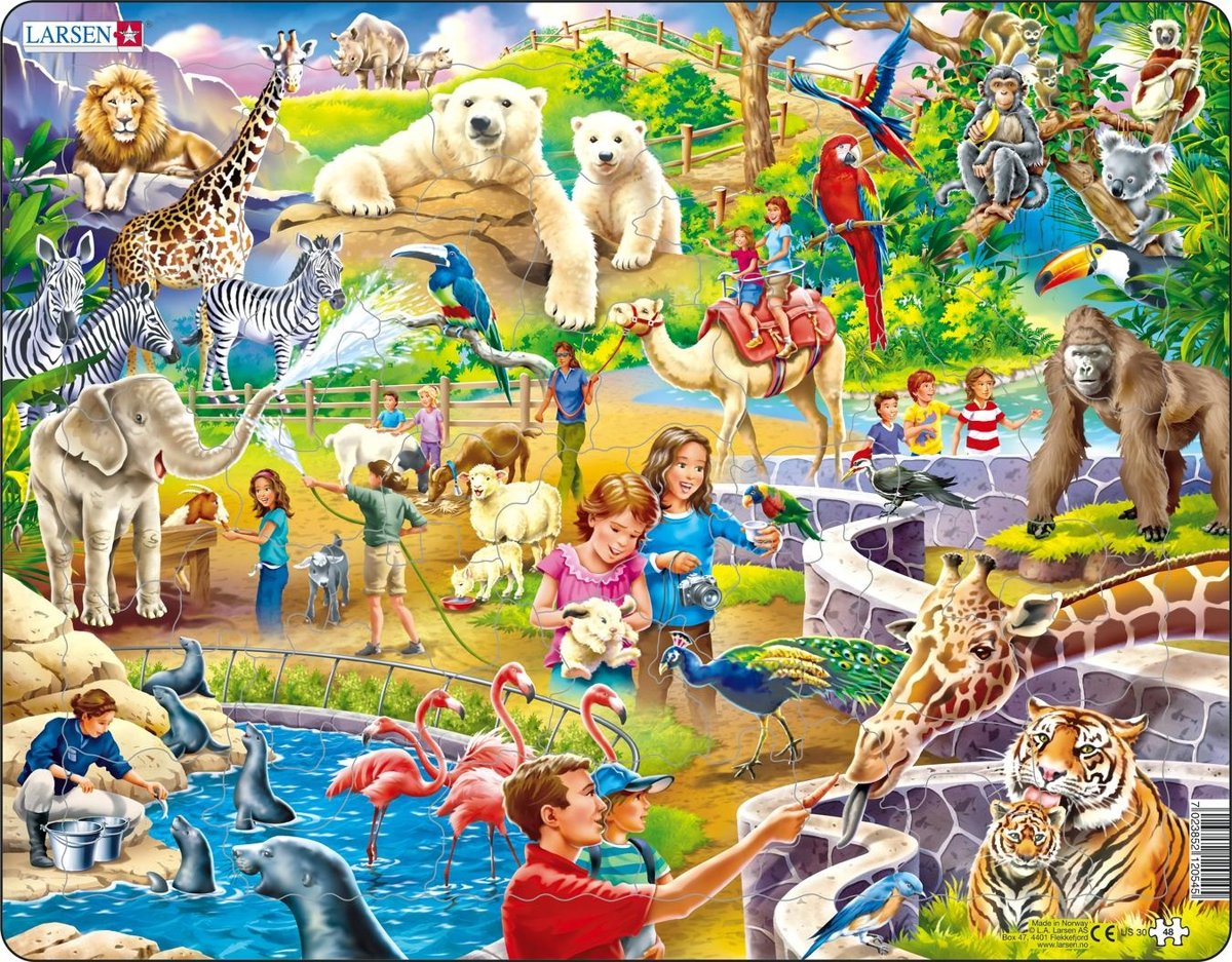 Puzzel Maxi Dieren - In de dierentuin - 48 stukjes