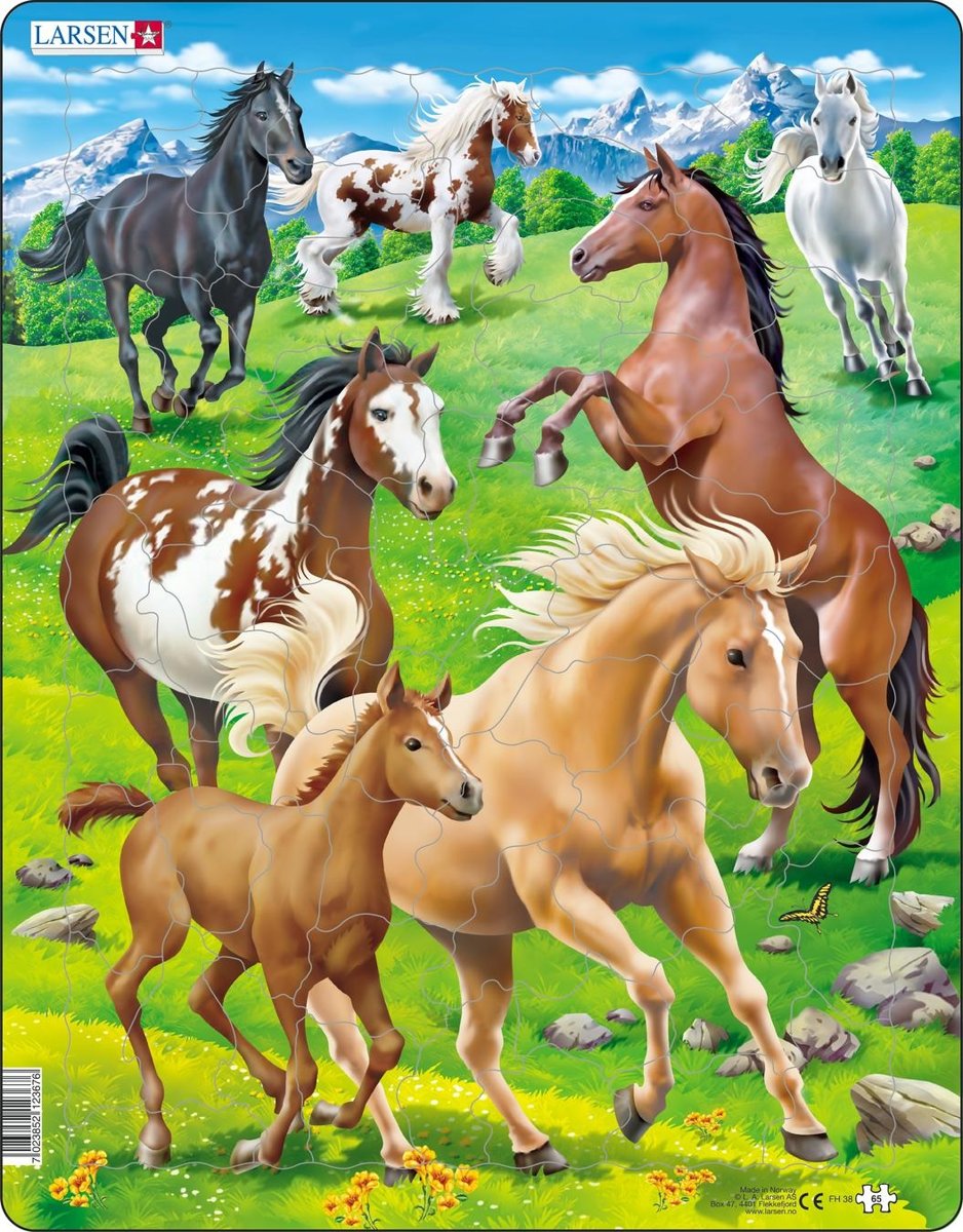 Puzzel Maxi Dieren - Paarden - 65 stukjes
