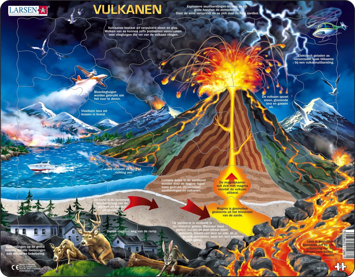 Puzzel Maxi Vulkanen - 70 stukjes