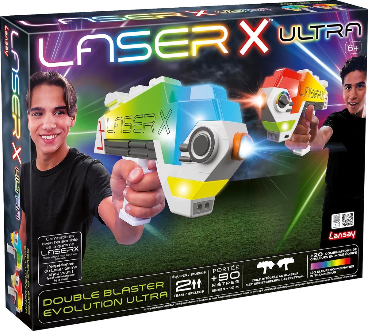 Laser X Evolution Ultra Double Blaster - Lasergame Set voor 2 Personen - Pistolen met Ingebouwde Target