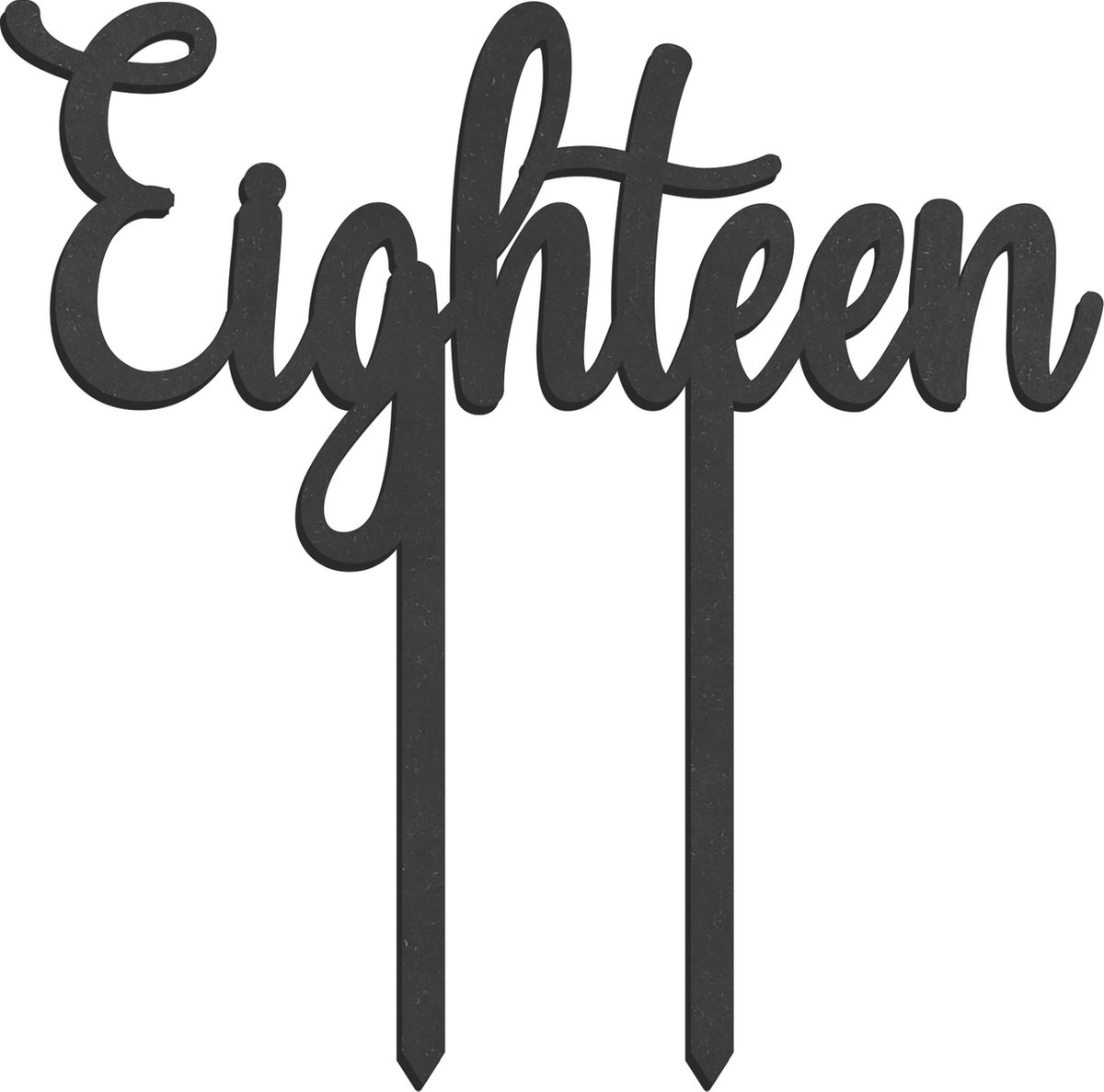 Houten Taarttopper Eighteen zwart - Taart decoratie 18 jaar - verjaardag of jubileum
