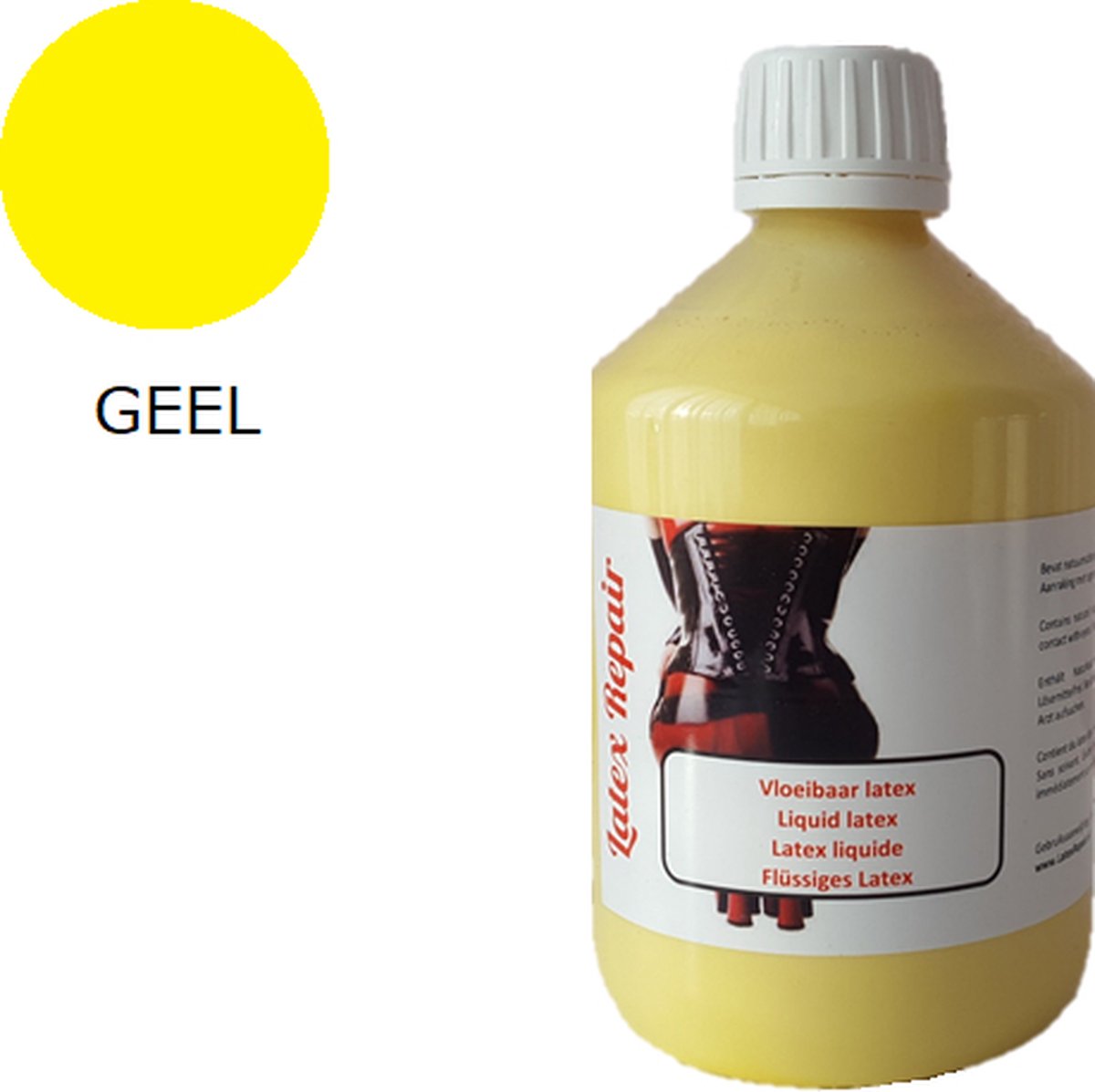 Geel - Vloeibaar latex rubber voor bodypaint, mallen, sokkenstop, littekens en decoratie - 500 ml