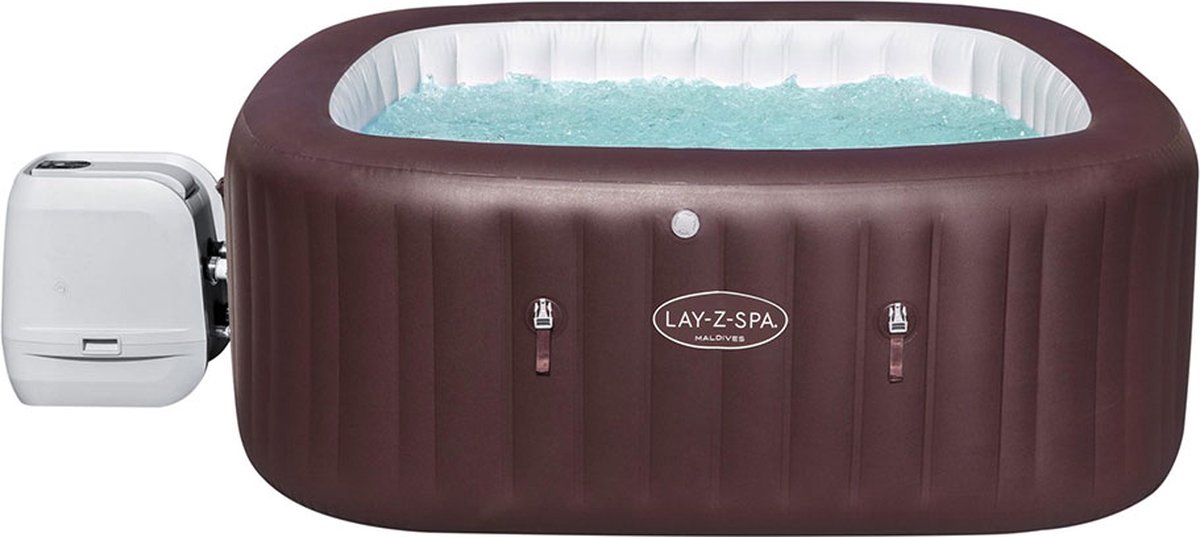 Lay-Z-Spa Maldives Hydrojet Pro - Opblaasbare Jacuzzi voor 5-7 personen - vierkant - Incl. cover, opblaasbare loungestoelen & accessoires