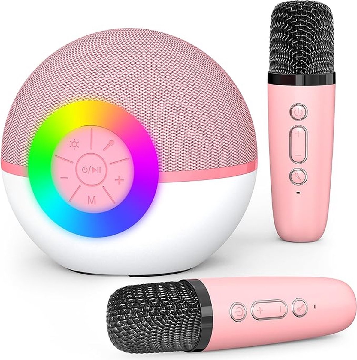 Karaoke Set - Kinderen - 2 Microfoons - Bluetooth - Lichtshow - Roze