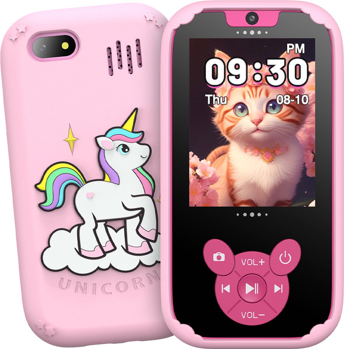 Speelgoed Telefoon - Camera - Video - Muziek - Alarm - Unicorn - Roze