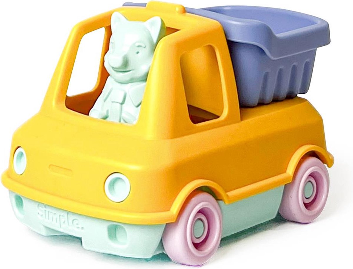 LE JOUET SIMPLE kiepwagen speelgoed - oranje - duurzaam plastic.