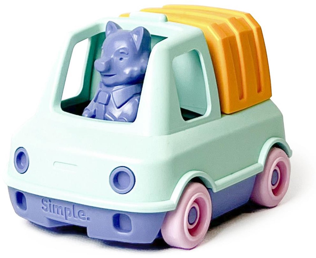 LE JOUET SIMPLE vuilniswagen speelgoed - gerecycled plastic - turkoois.