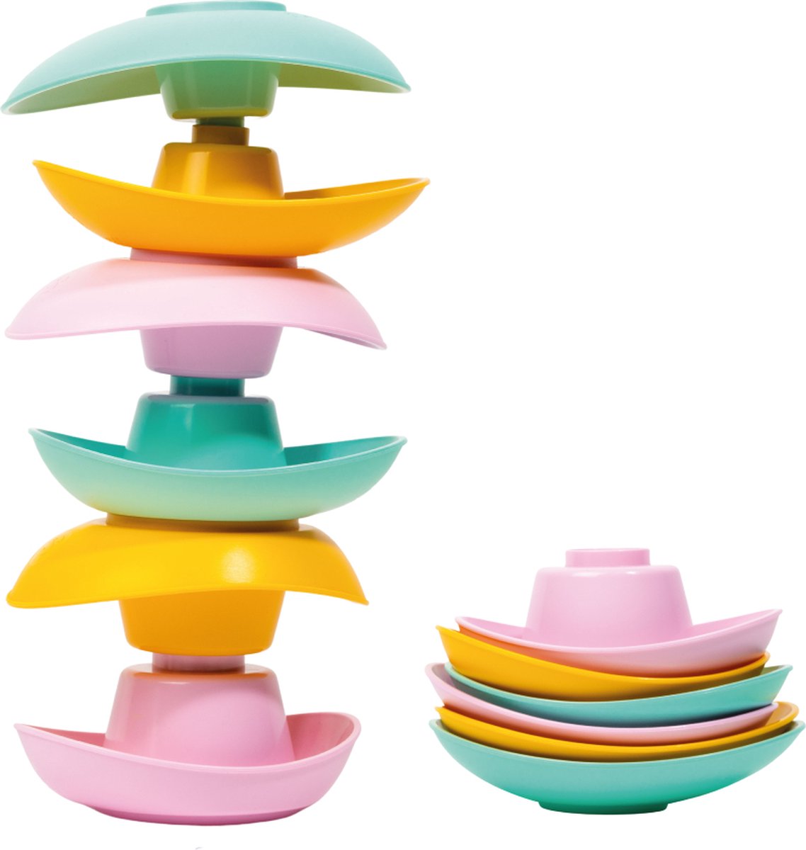 Le Jouet Simple - Stapeltoren - Stapelbekers - Baby Speelgoed - Kinder Cadeau - Badspeelgoed - 100% gerecyleerd Plastic
