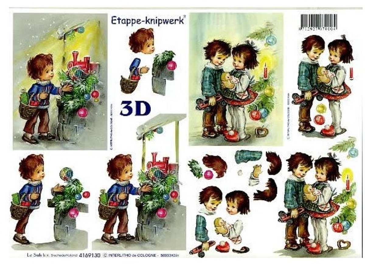 Knipvel Kerst - LeSuh - 4169130 nostalgie - 10 stuks