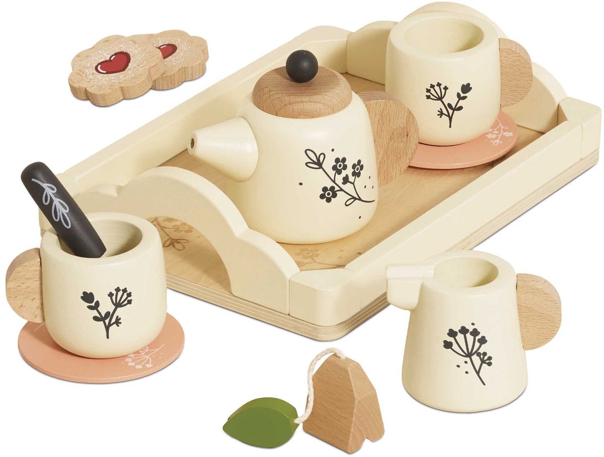 Le Toy Van houten theeservies en dienbladen - FSC 100% duurzaam speelgoed.