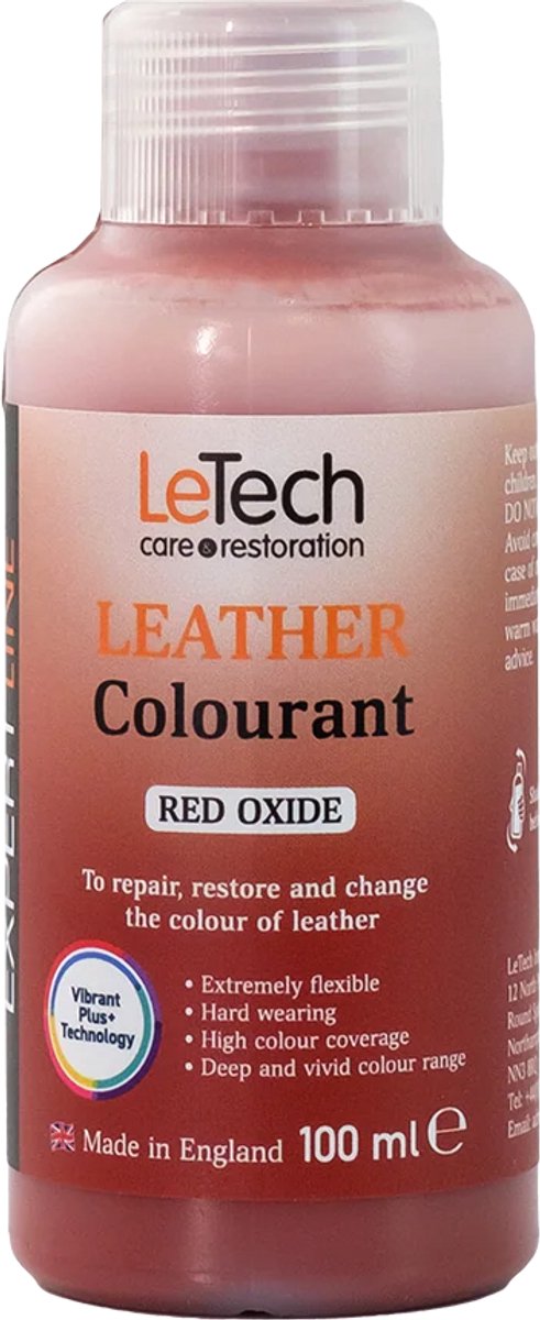 LeTech Leather Colorant Red Oxide - Rood Oxide - leerverf - sneakerverf - 100ml