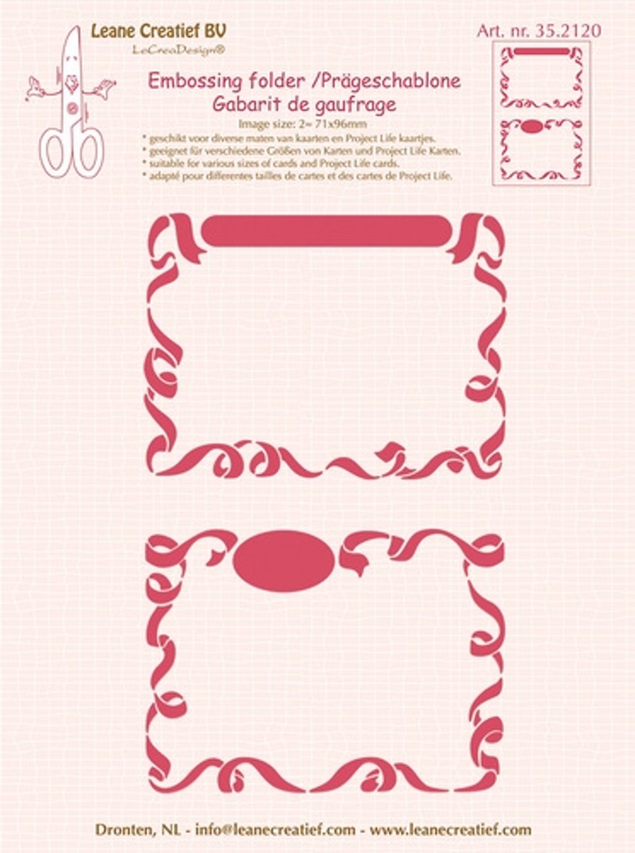 LeCrea - Embossing folder 2x Little Frames 35.2120  71x96mm