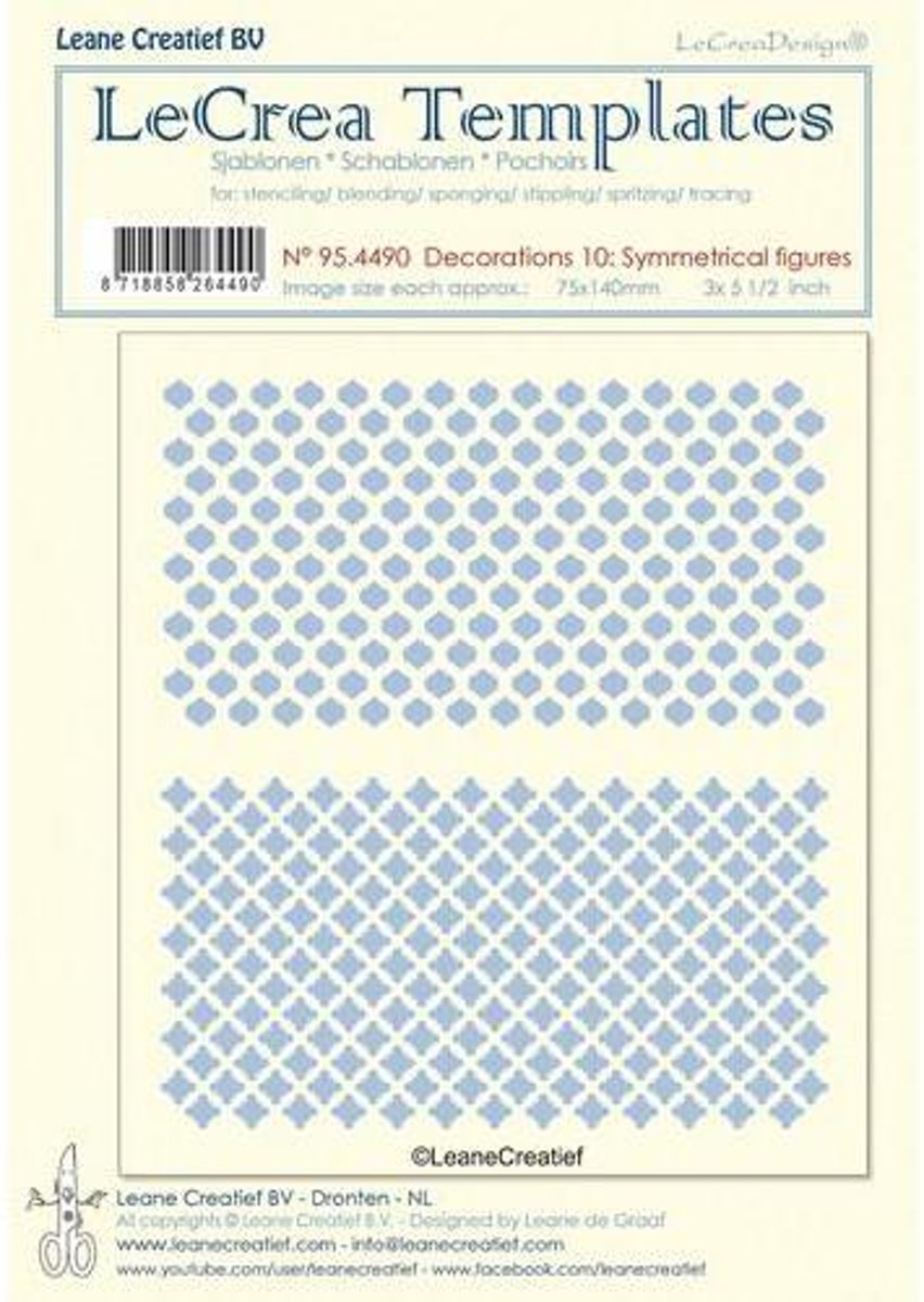 LeCrea - Stencil decoraties 10. Symmetrical designs 75x140 millimeter