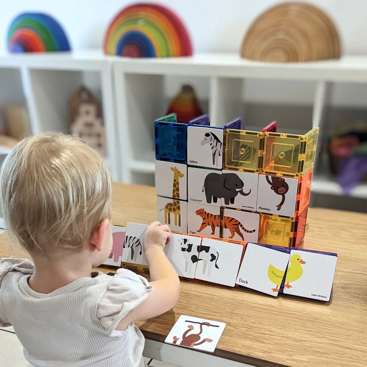 Learn and Grow Magnetische Toppers - Dieren duo 40 delig