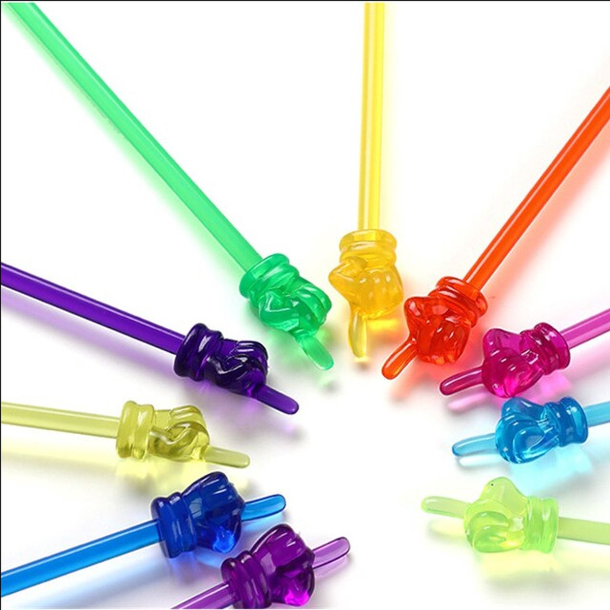 Aanwijzer/aanwijsstok met handje mini (30 cm) - set van 10 st.