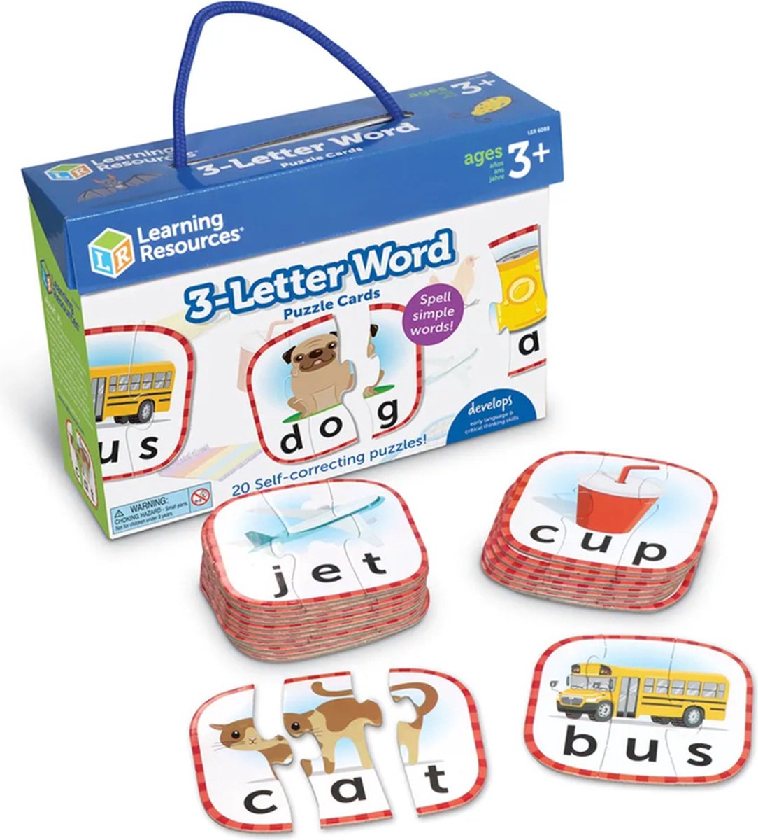 Puzzel kaarten - 3 letter woorden (Engels) / Puzzle cards - 3 letter words (English)