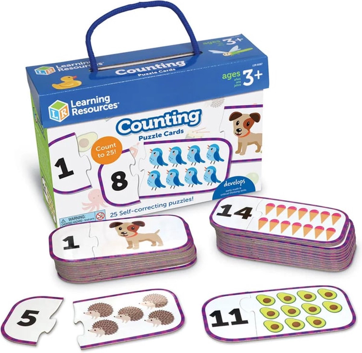 Puzzelkaarten - Tellen getallen/getalwaarden 1-25