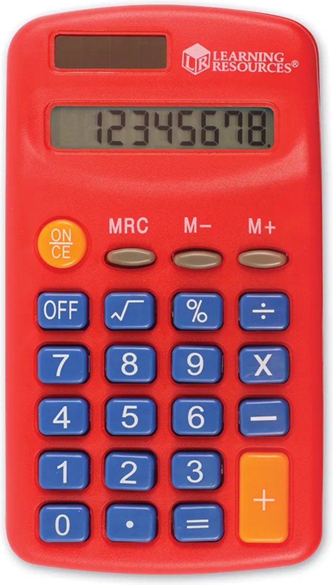 Rekenmachine vrolijke kleuren, per stuk