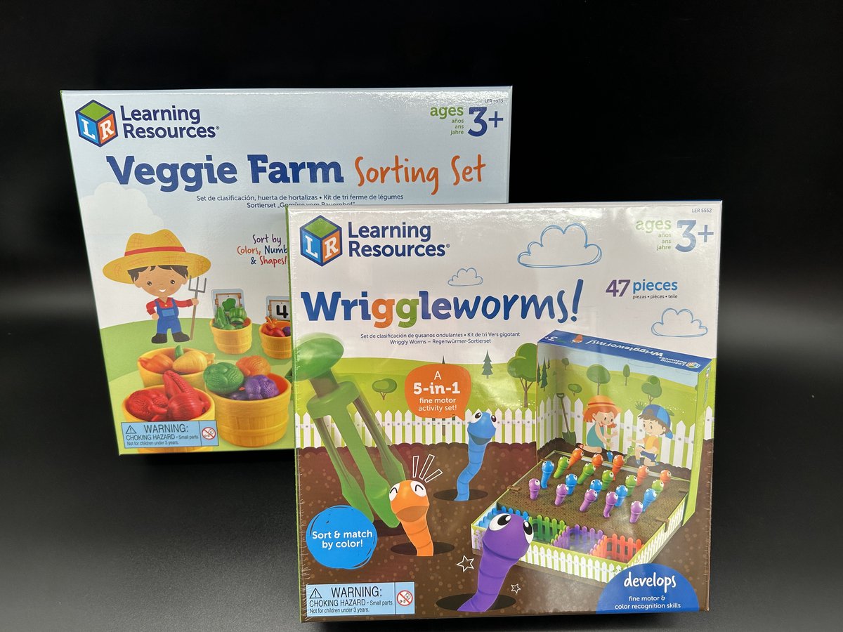 Voordeelset: Motoriek! Veggie farm & Wriggle worms (groenteboer sorteerset en kronkelwormen)