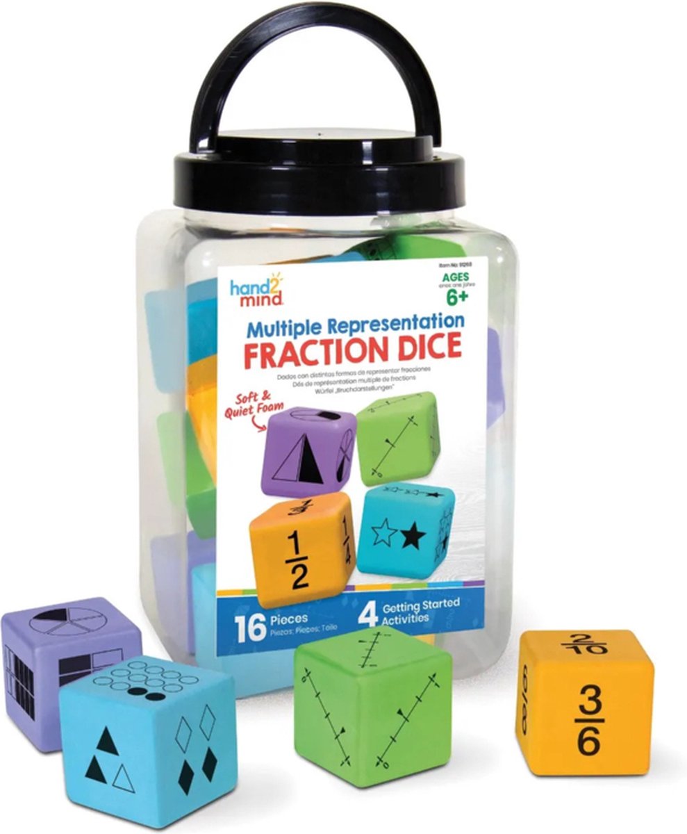 XL foam dobbelstenen breuken - meerdere weergaves (16 st.)