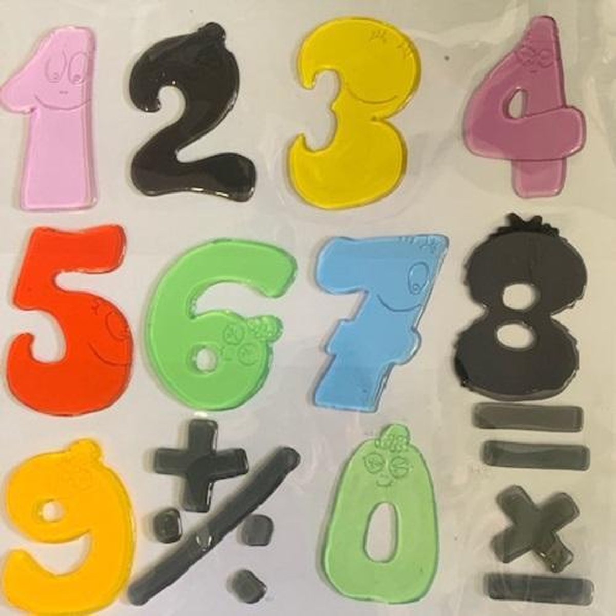 Barbapapa gel raamstickers (ca. 7 cm) leren klok kijken/ rekenen!