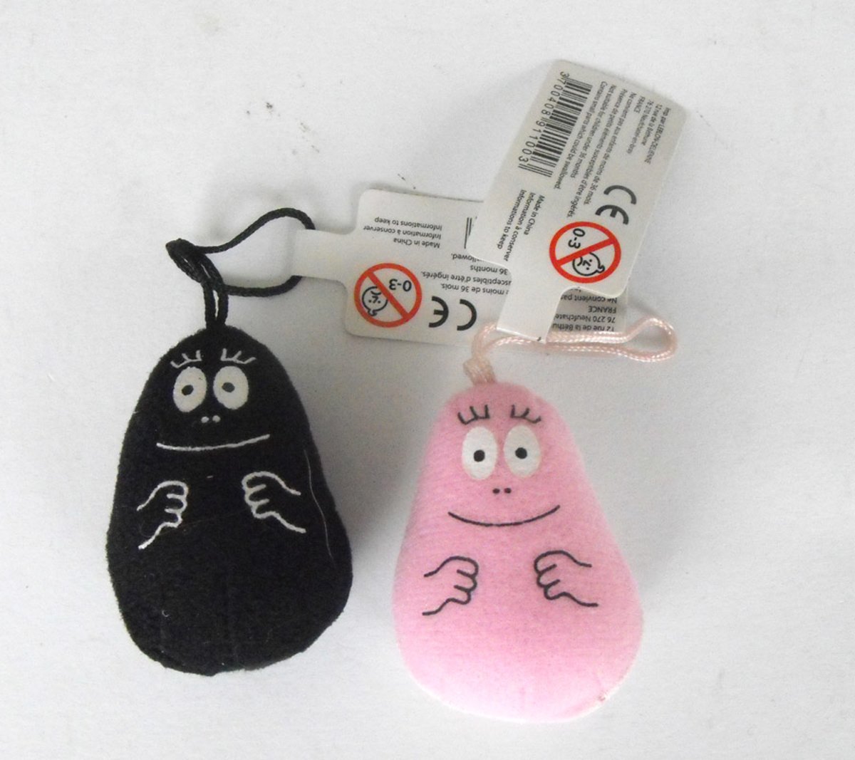 Barbapapa pluche figuurtje van 5 cm ZWART Leblon Delienne Frankrijk