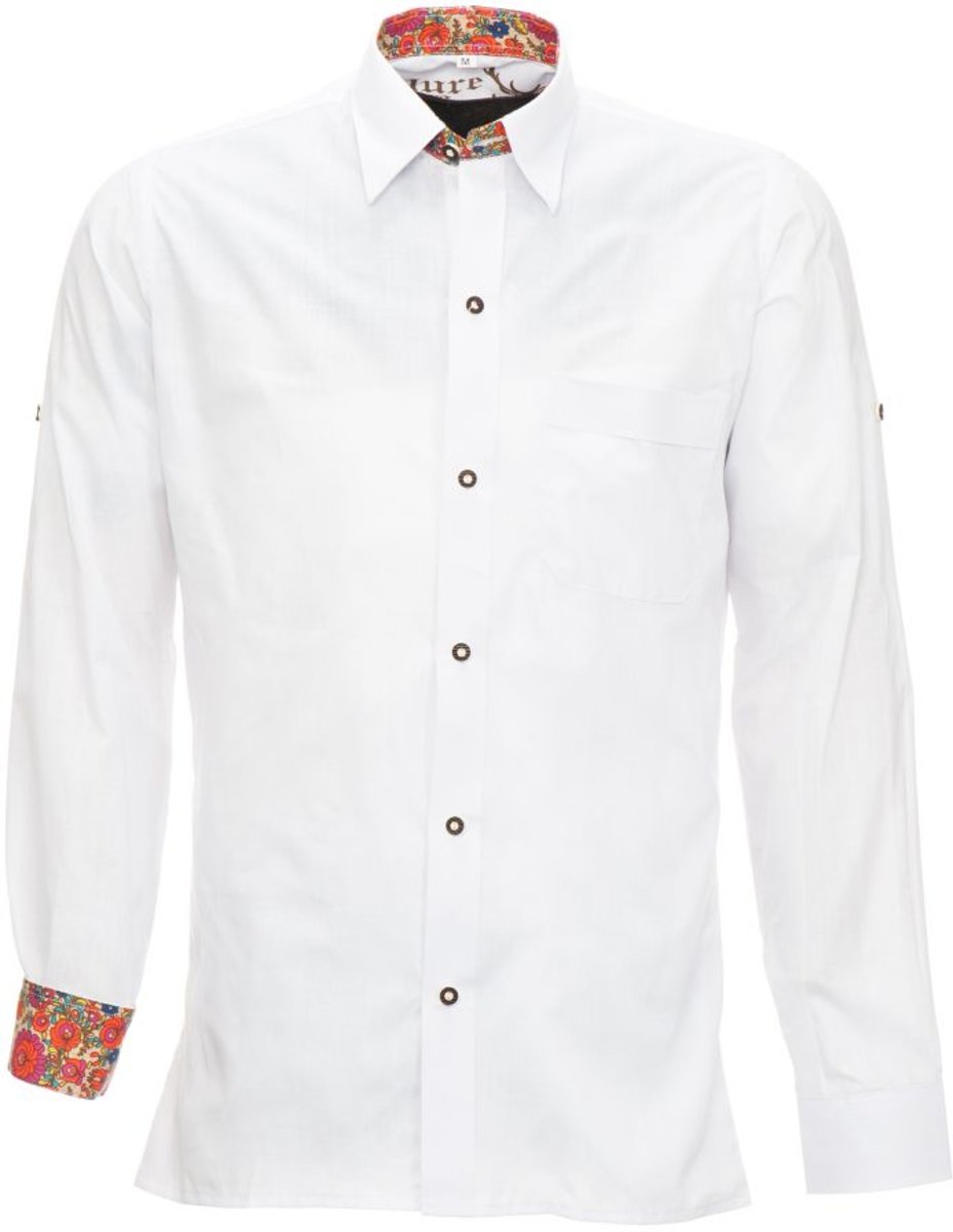 Overhemd lederhosen Wit Premium, L