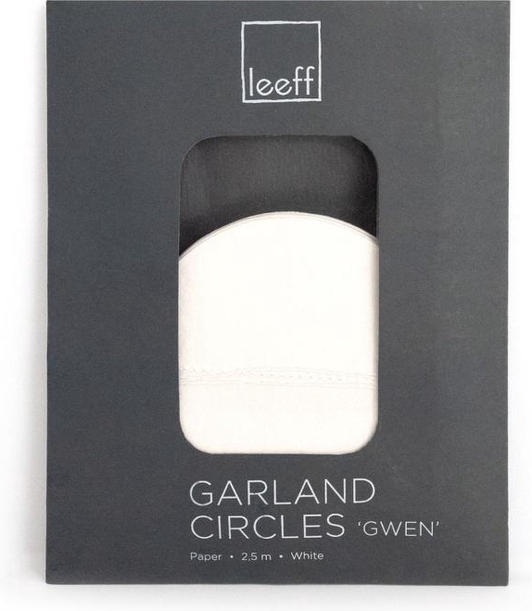 Leeff slinger stippen wit - KerstaccessoiresKersttafel - papier - 250 centimeter