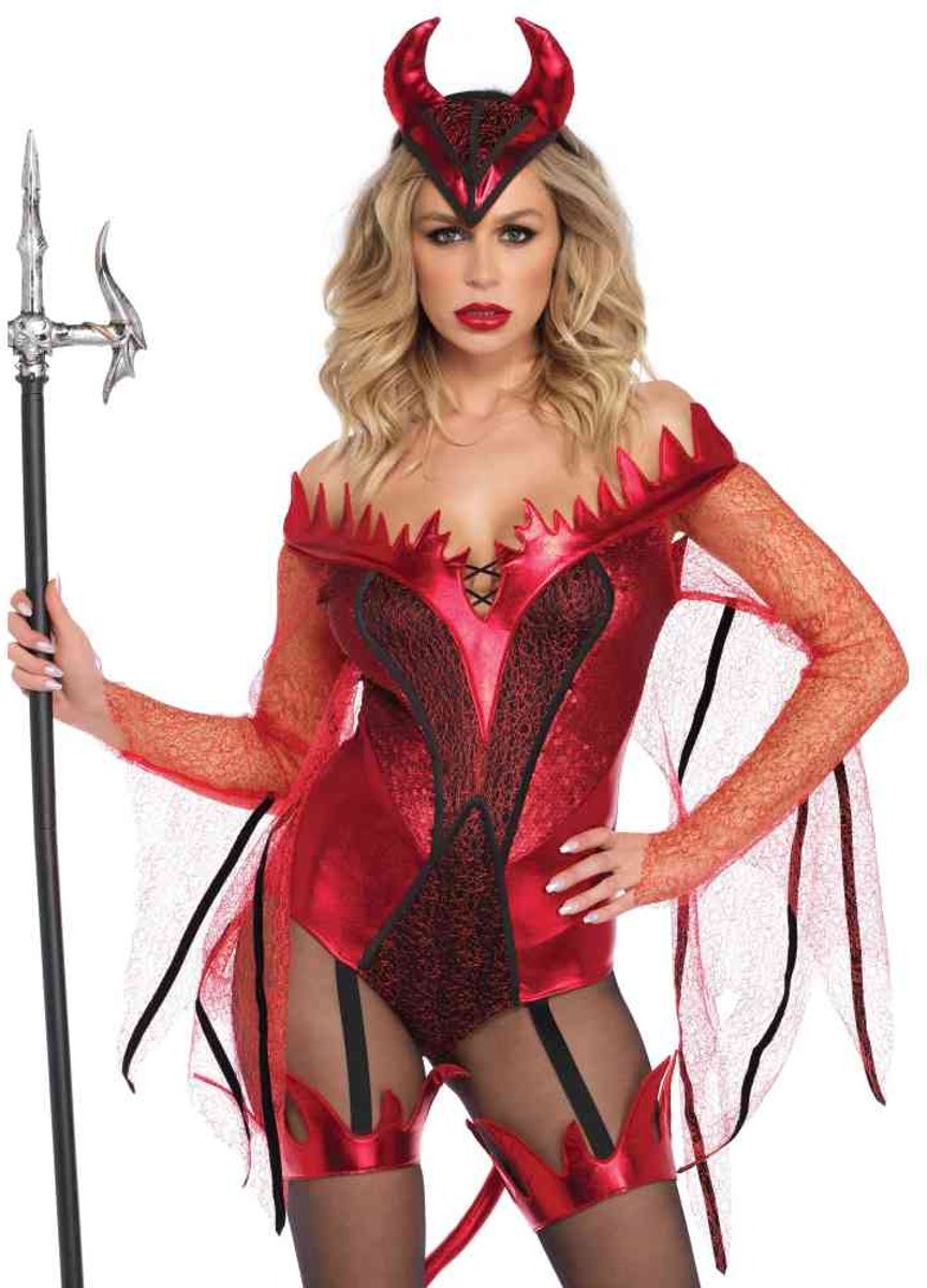 Dazzling Red Devil dames kostuum rood - M - Leg Avenue