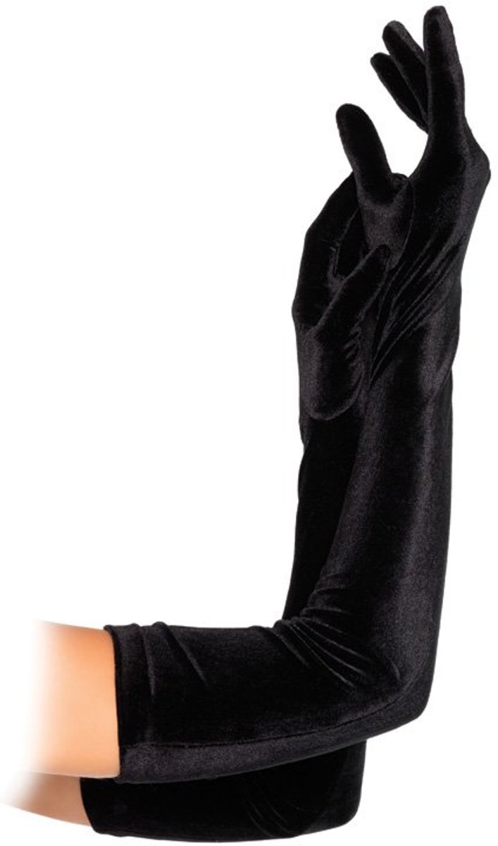 Fluwelen Handschoenen Zwart-One Size