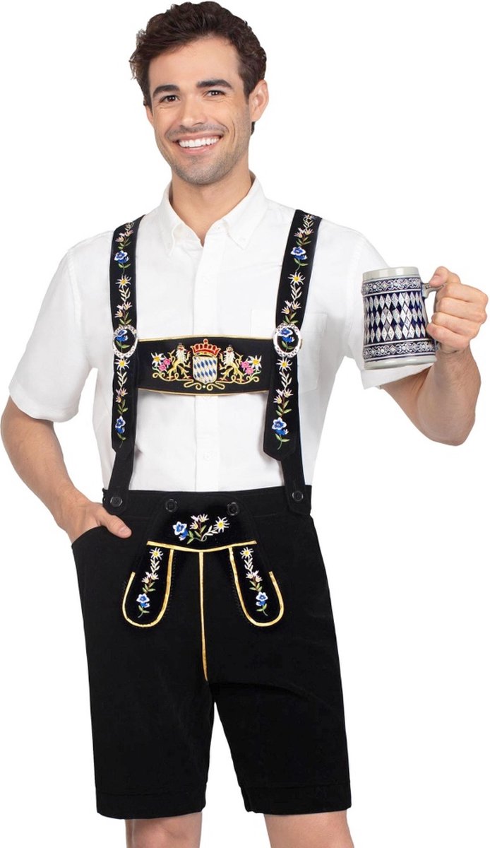 Leg Avenue - Bavarian Lederhosen Kostuum broek - S - Zwart