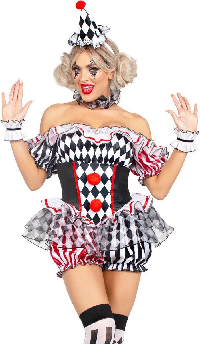 Leg Avenue - Darling Harlequin Kostuum - S - Multicolours