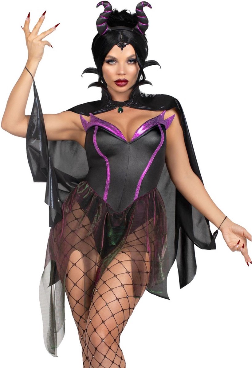 Leg Avenue - Evil Enchantress Kostuum - XS - Zwart