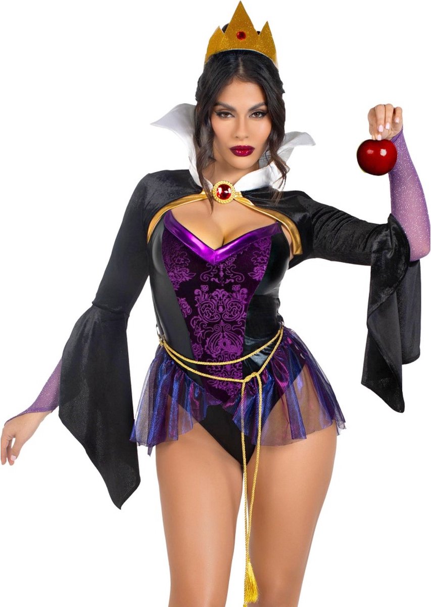 Leg Avenue - Poison Apple Queen Kostuum - XS - Zwart/Paars
