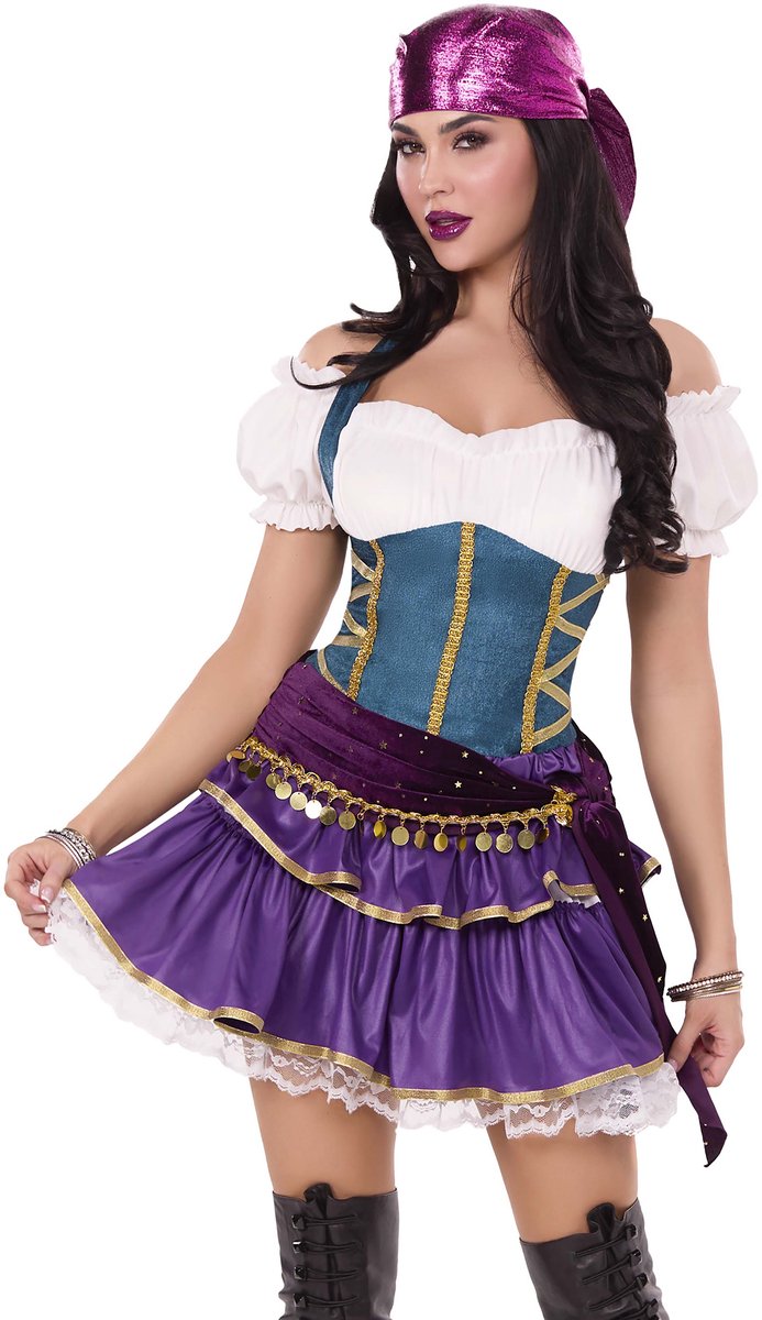 Leg Avenue - Tarot Card Temptress Kostuum jurk - S - Multicolours