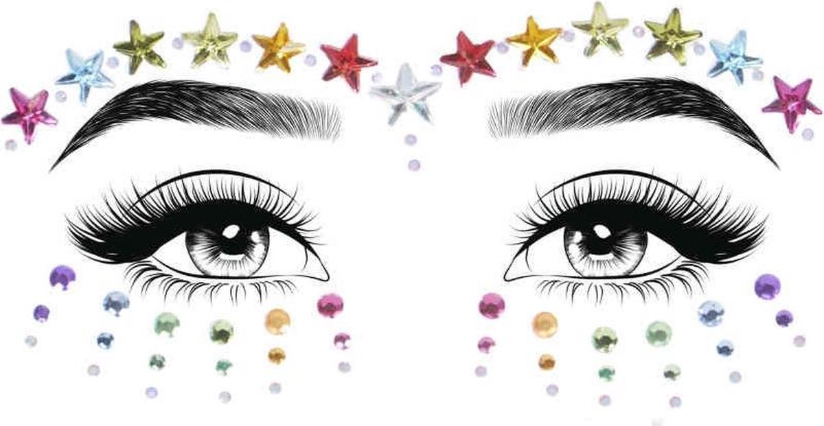   Gezicht Diamanten Sticker Jovi Multicolours