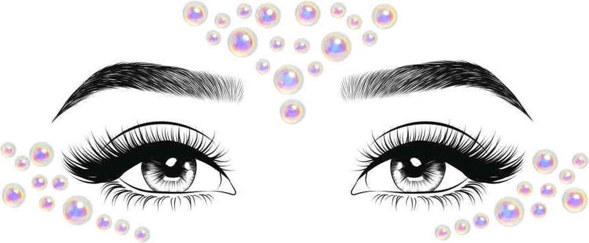   Gezicht Diamanten Sticker Liri Wit