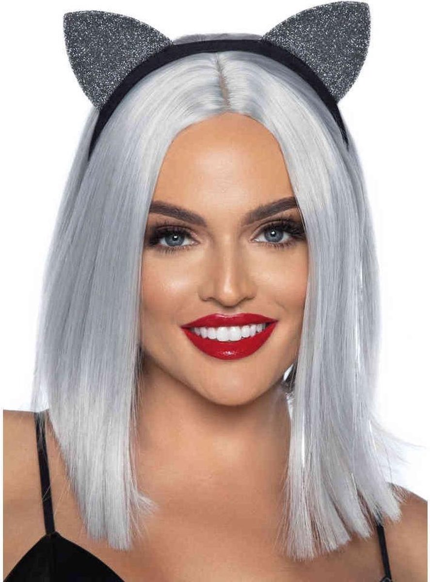 Leg Avenue Oren haarband Glitter Cat Zilverkleurig