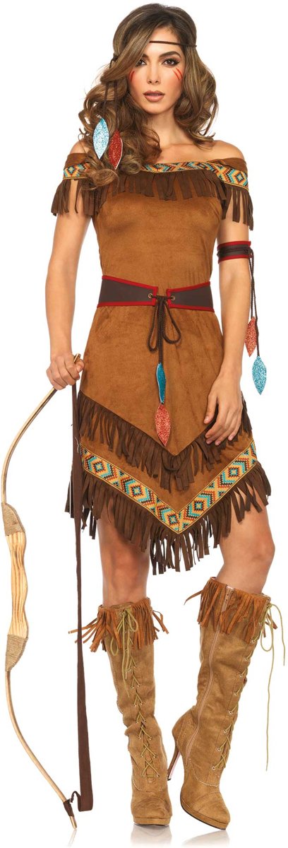 Native Princess Indianen kostuum - XL - Bruin - Leg Avenue