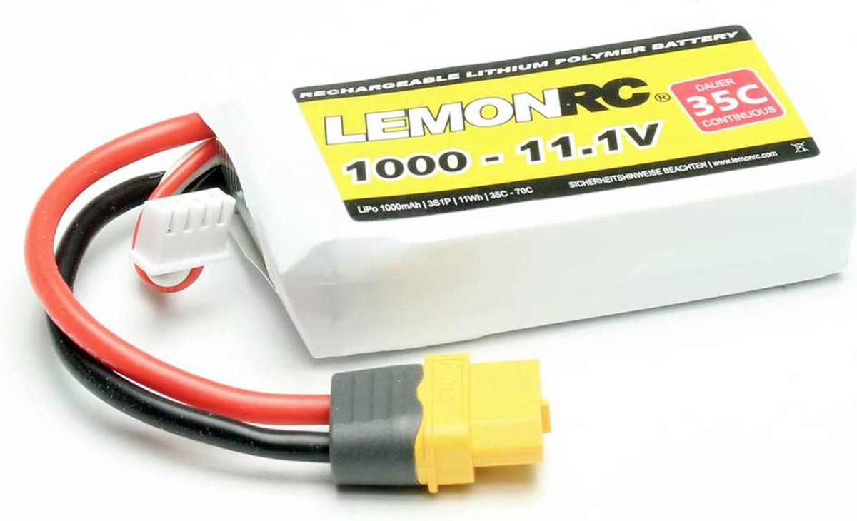 LemonRC LiPo accupack 11.1 V 1000 mAh Aantal cellen: 3 35 C Softcase XT60