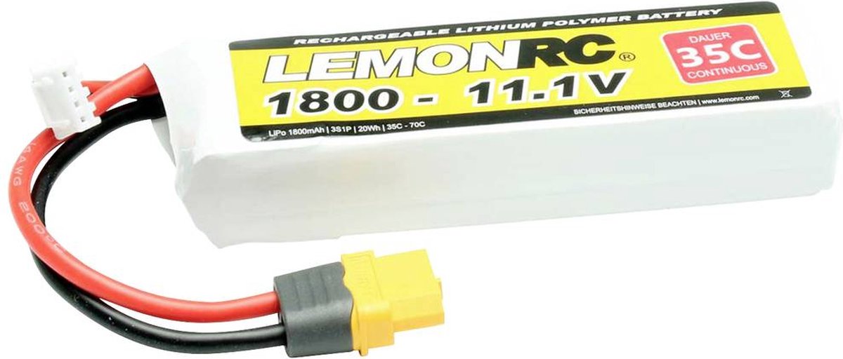 LemonRC LiPo accupack 11.1 V 1800 mAh Aantal cellen: 3 35 C Softcase XT60