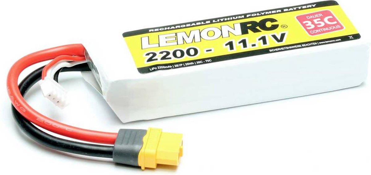 LemonRC LiPo accupack 11.1 V 2200 mAh Aantal cellen: 3 35 C Softcase XT60