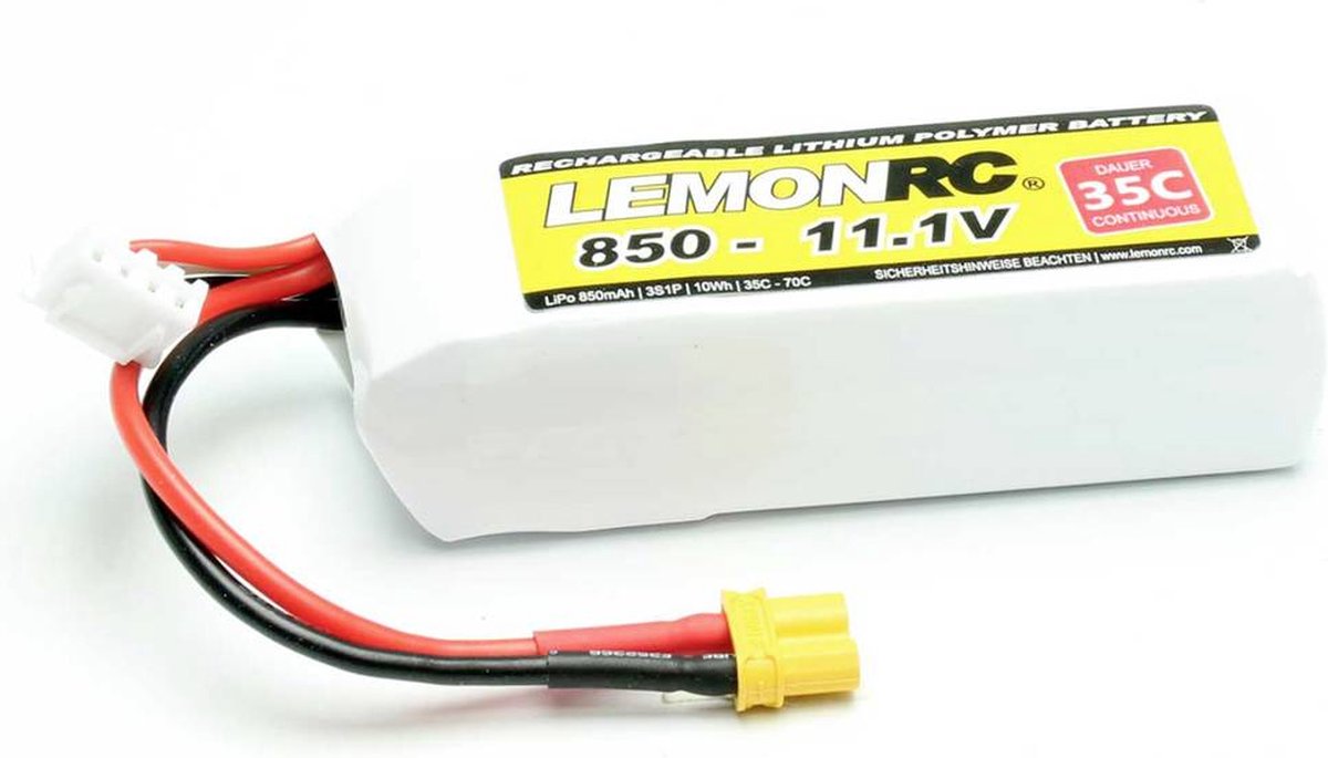 LemonRC LiPo accupack 11.1 V 850 mAh Aantal cellen: 3 35 C Softcase XT30