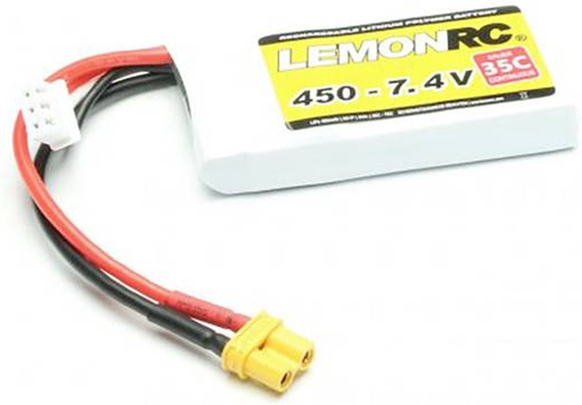 LemonRC LiPo accupack 7.4 V 450 mAh Aantal cellen: 2 35 C Softcase XT30