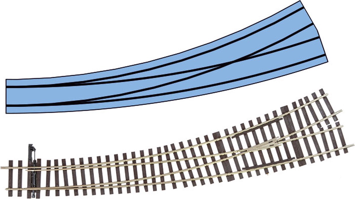 Lenz - 1/45 BOGENWEICHE LINKS - modelbouwsets, hobbybouwspeelgoed voor kinderen, modelverf en accessoires