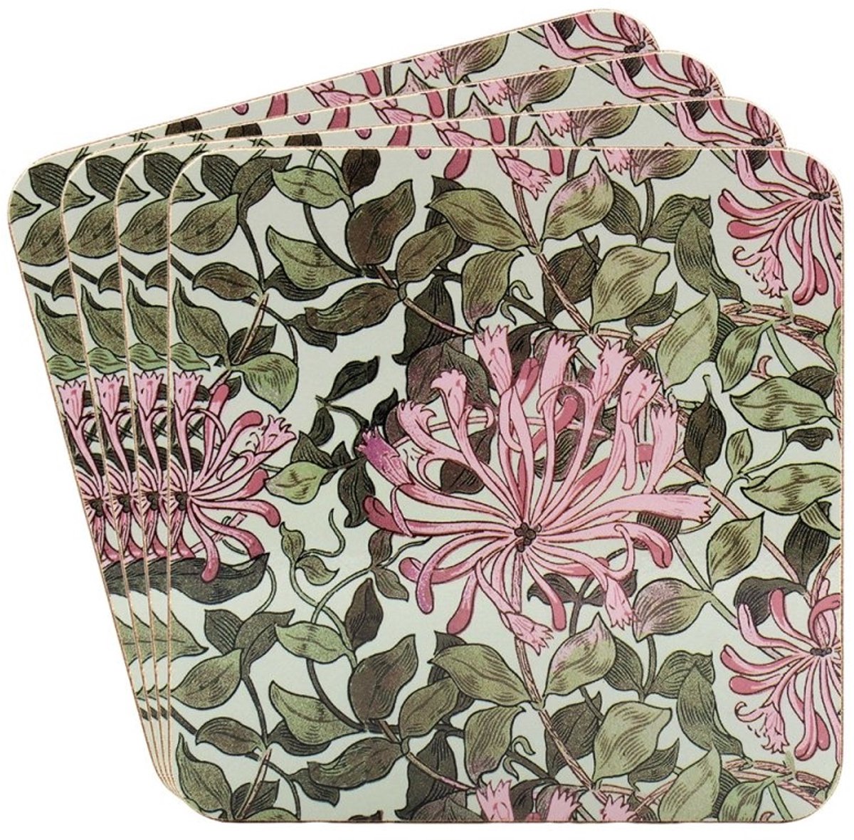 Lesser & Pavey Honeysuckle Onderzetters – Set van 4 stuks