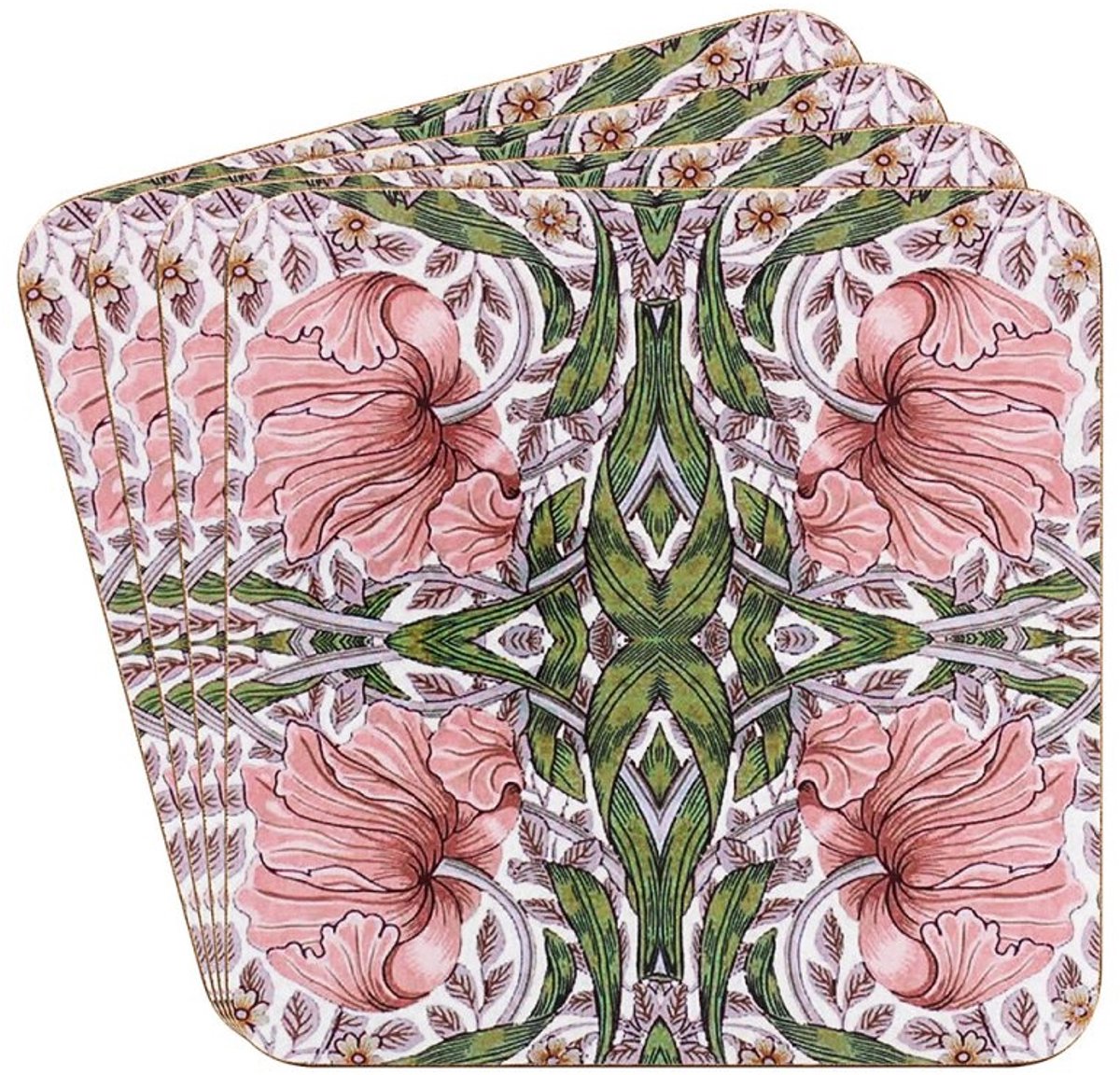 Lesser & Pavey Pimpernel Roze Onderzetters – Set van 4 stuks