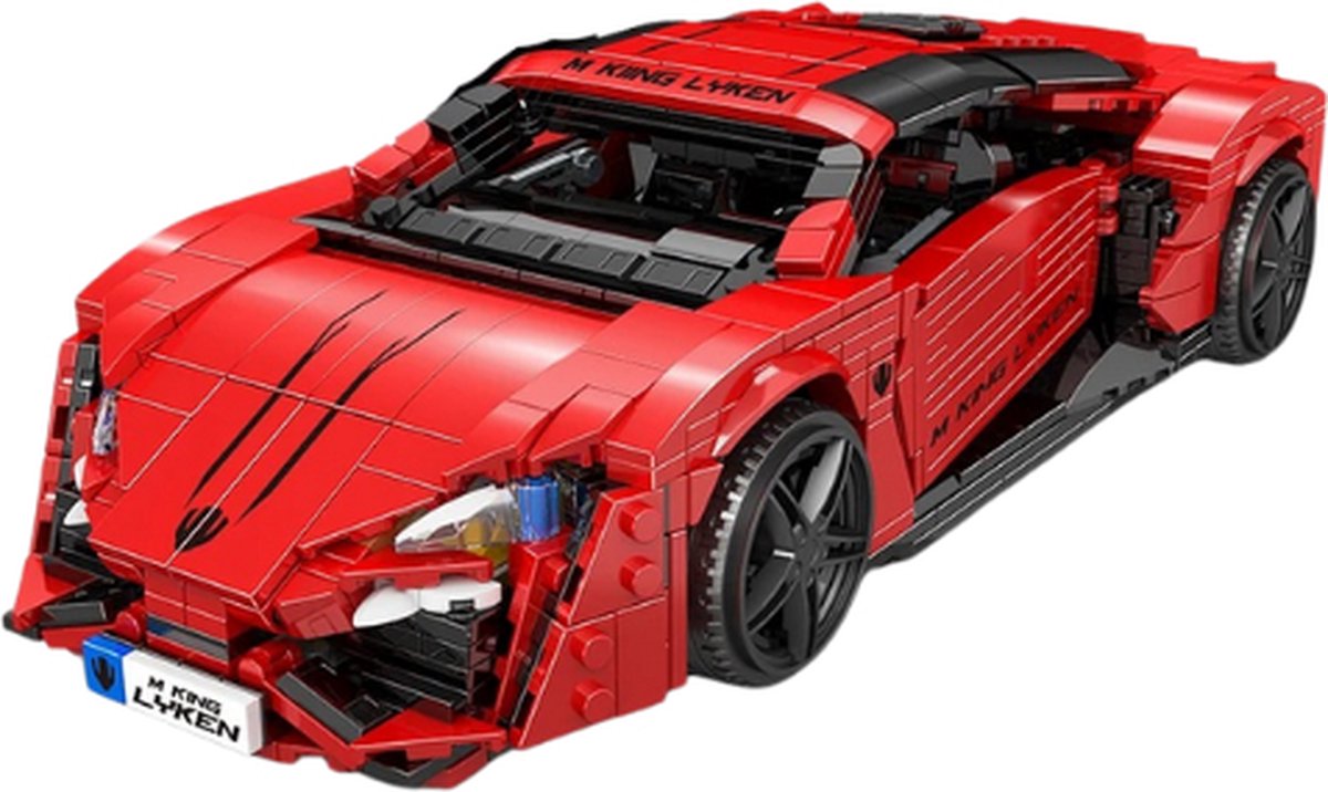 Grokos - Speelgoed Auto - Auto - Speelauto - Mould King - 29.6x13.8x7.3cm - 14+ - 1311 stuks - Race Auto Replica - Rood