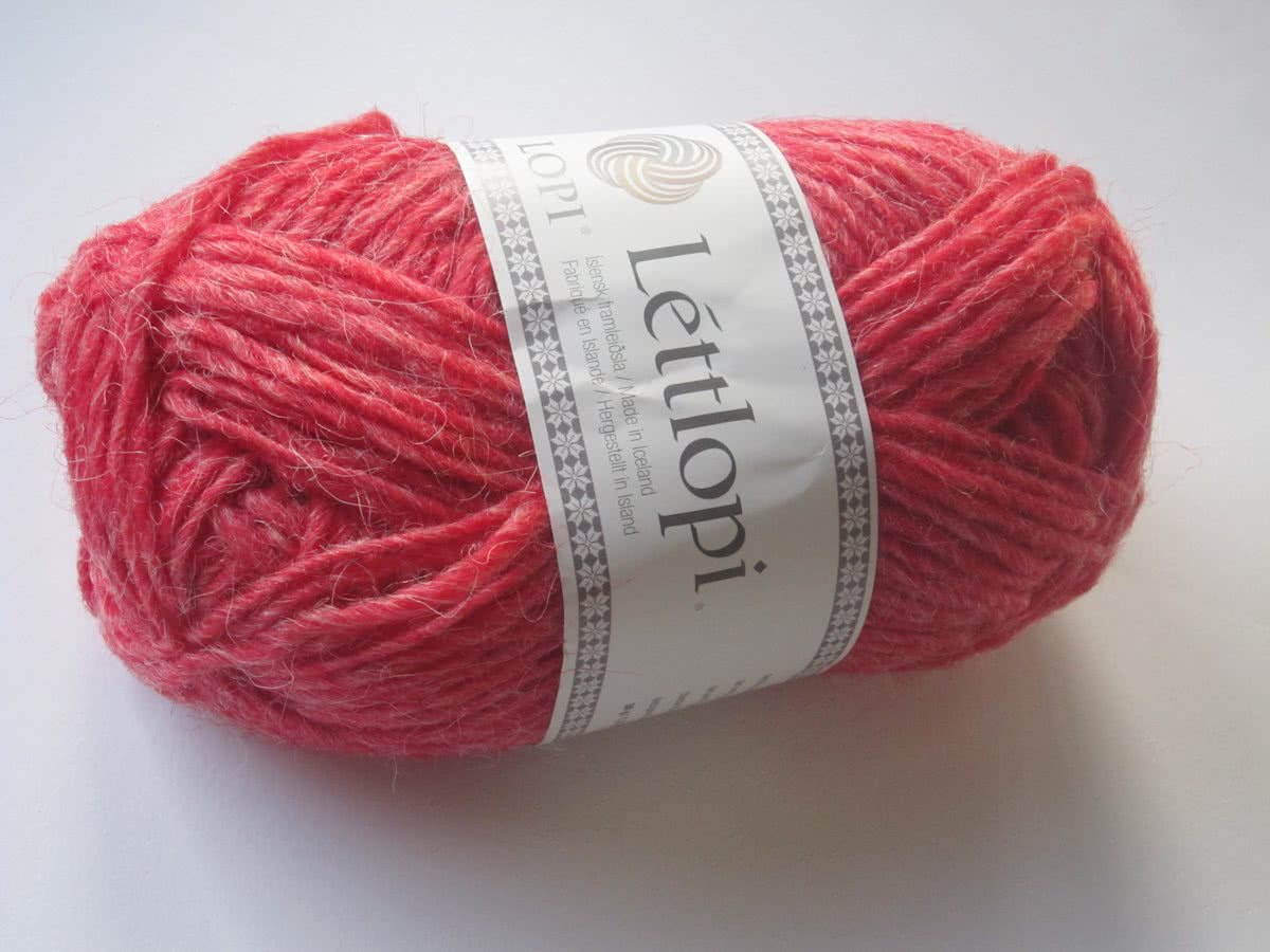 Ijslandse breiwol   - rood/ljósrauð samkemba