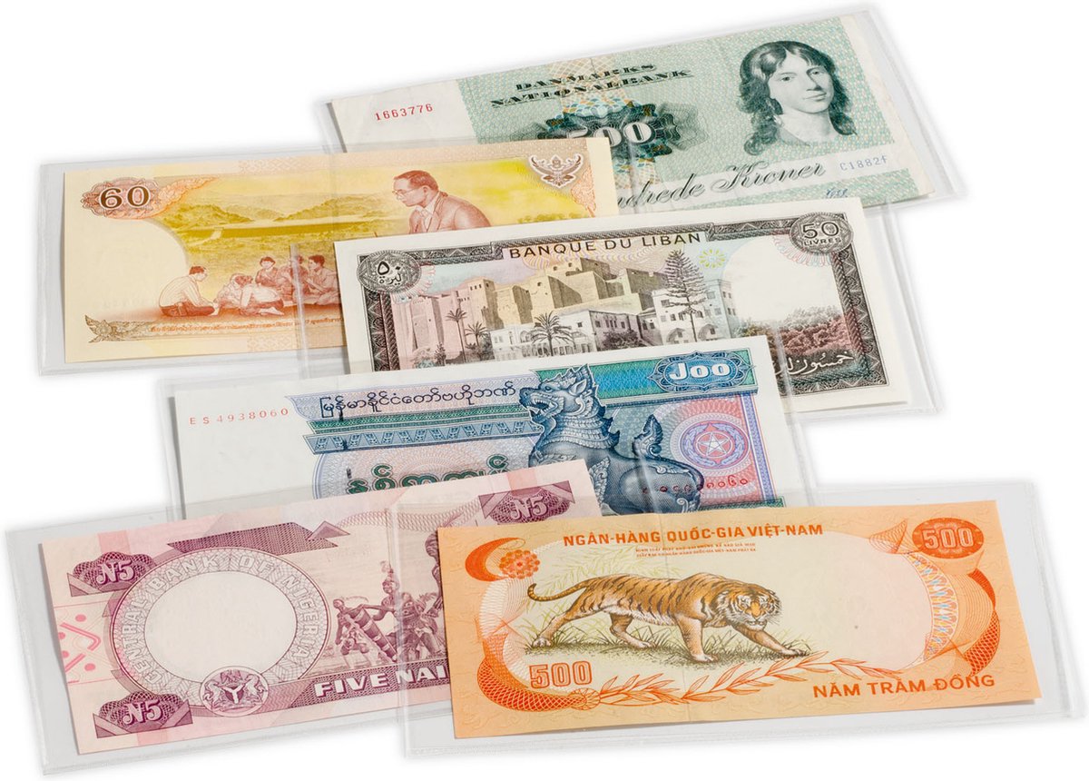 Leuchtturm : 50 each beschermhoesjes voor bankbiljetten Basic 204